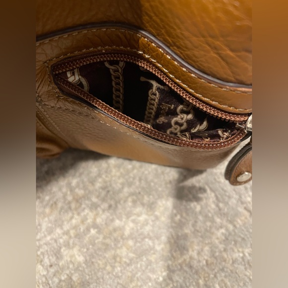 Tignanello Brown Genuine Pebble Leather Crossbody Bag W/ Organizer Wallet Pocket - Picture 8 of 13